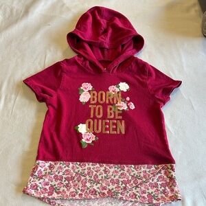Garanimals - Short sleeve 'Born to Be Queen' Floral Hoodie T-shirt